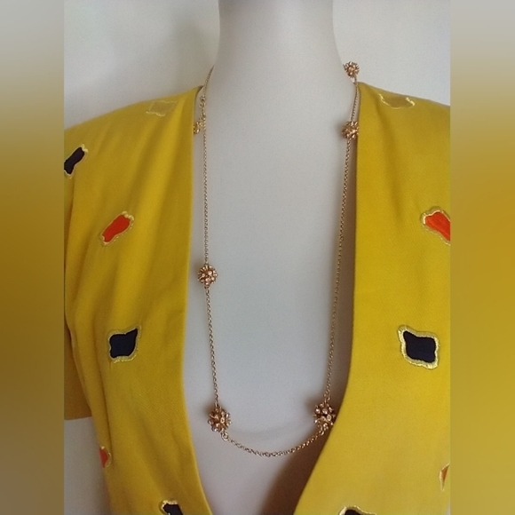 ANN TAYLOR GOLD RHINESTONE BAUBLE NECKLACE - Picture 9 of 10